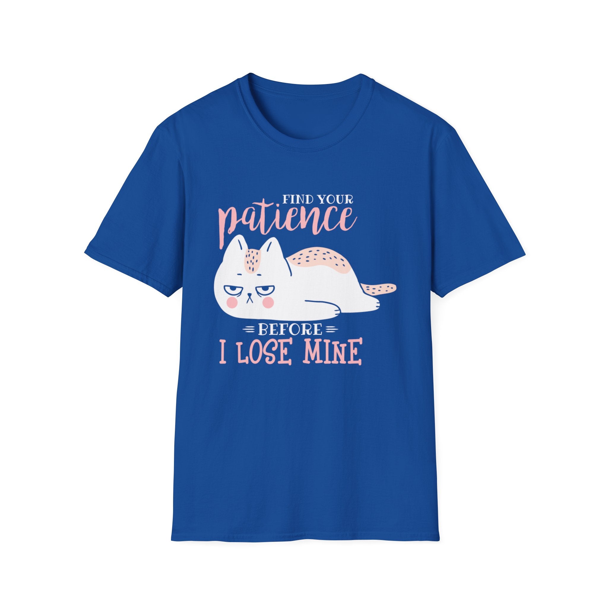 Funny Cat T-Shirt — “Find Your Patience Before I Lose Mine” Cute Grumpy Cat Tee