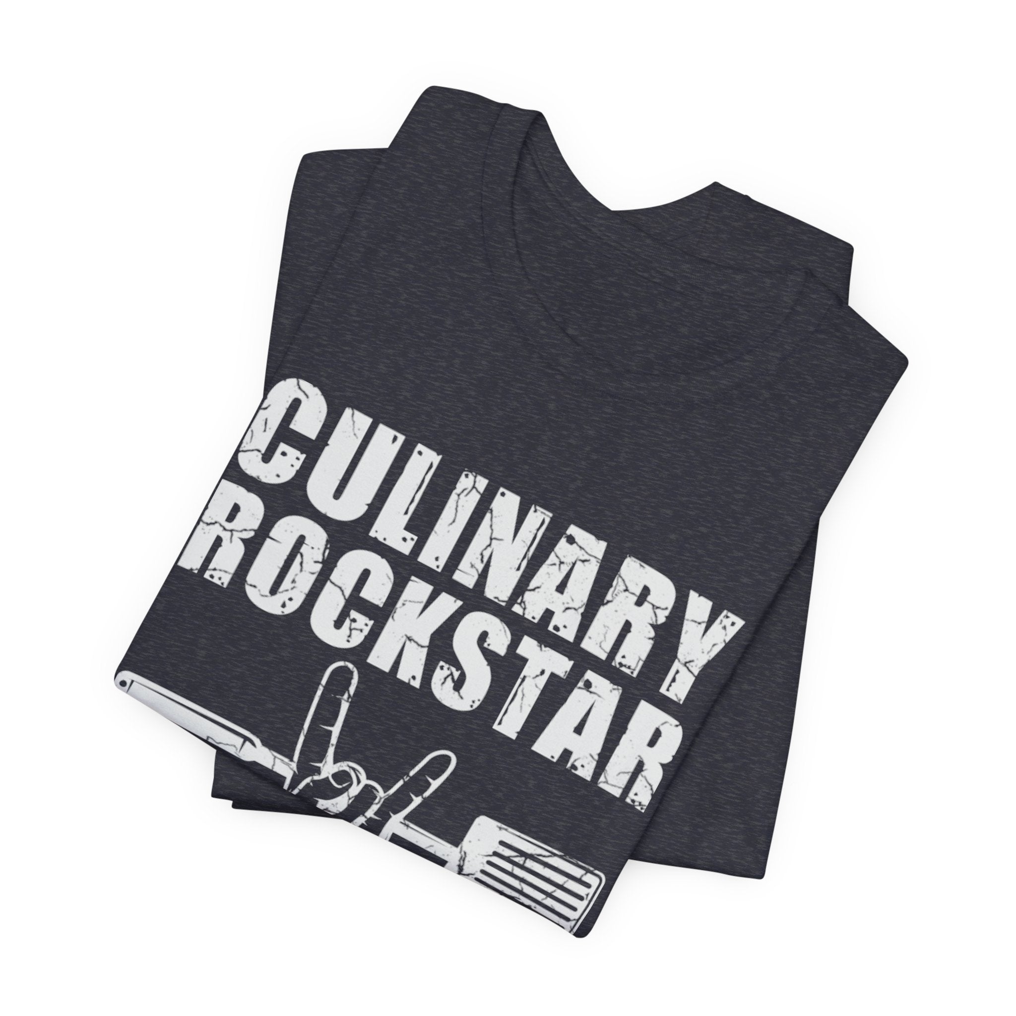 Culinary Rockstar T-Shirt – Funny Chef Shirt with Spatula Rock Hand Design