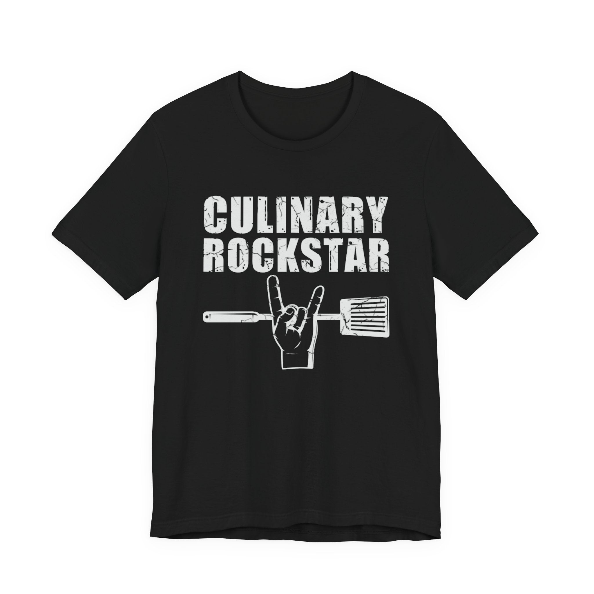 Culinary Rockstar T-Shirt – Funny Chef Shirt with Spatula Rock Hand Design