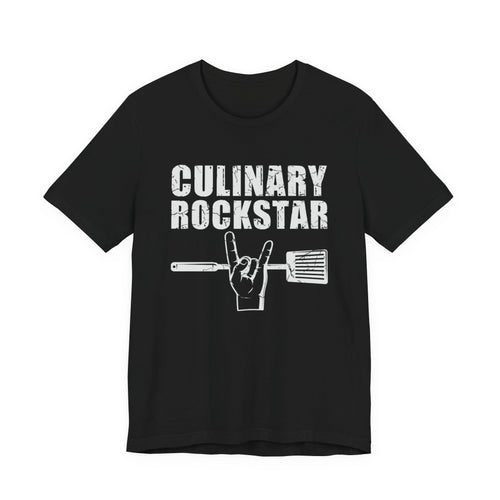 Culinary Rockstar T-Shirt – Funny Chef Shirt with Spatula Rock Hand Design