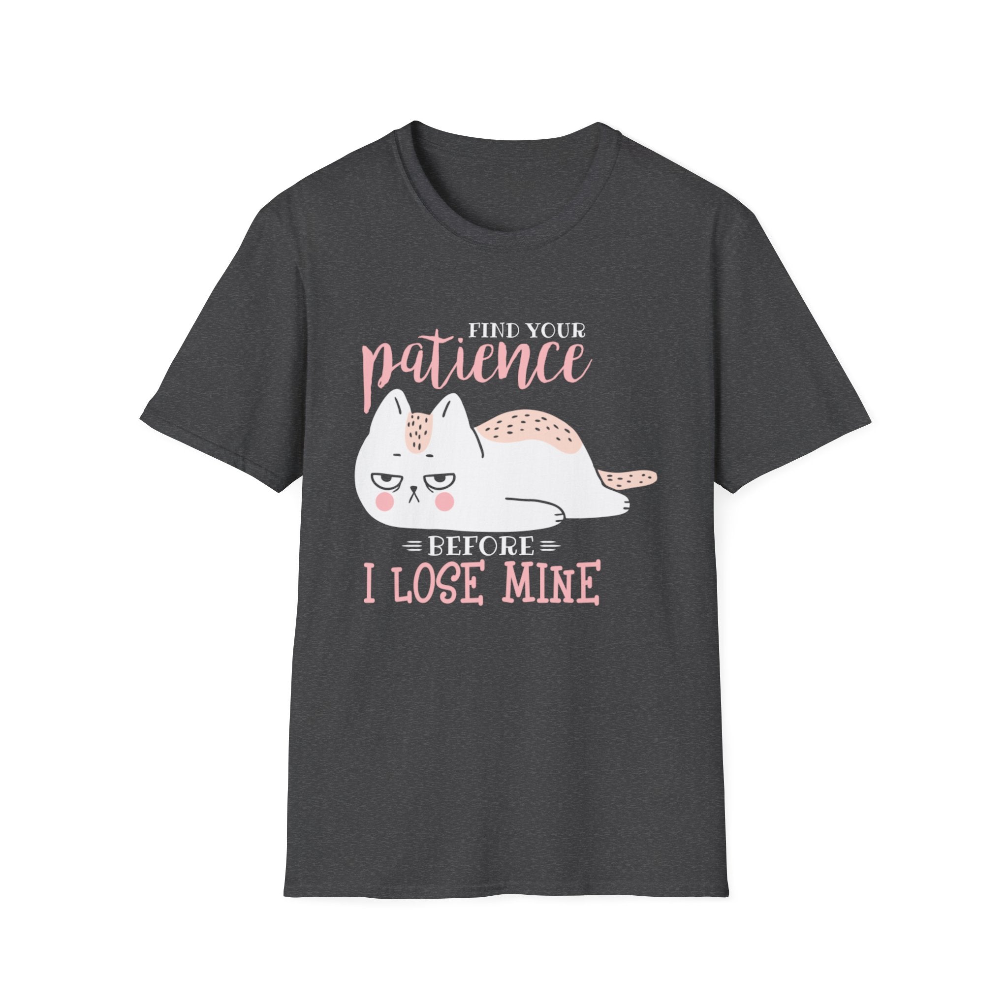 Funny Cat T-Shirt — “Find Your Patience Before I Lose Mine” Cute Grumpy Cat Tee