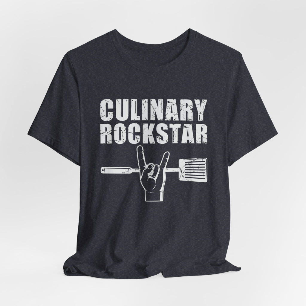 Culinary Rockstar T-Shirt – Funny Chef Shirt with Spatula Rock Hand Design