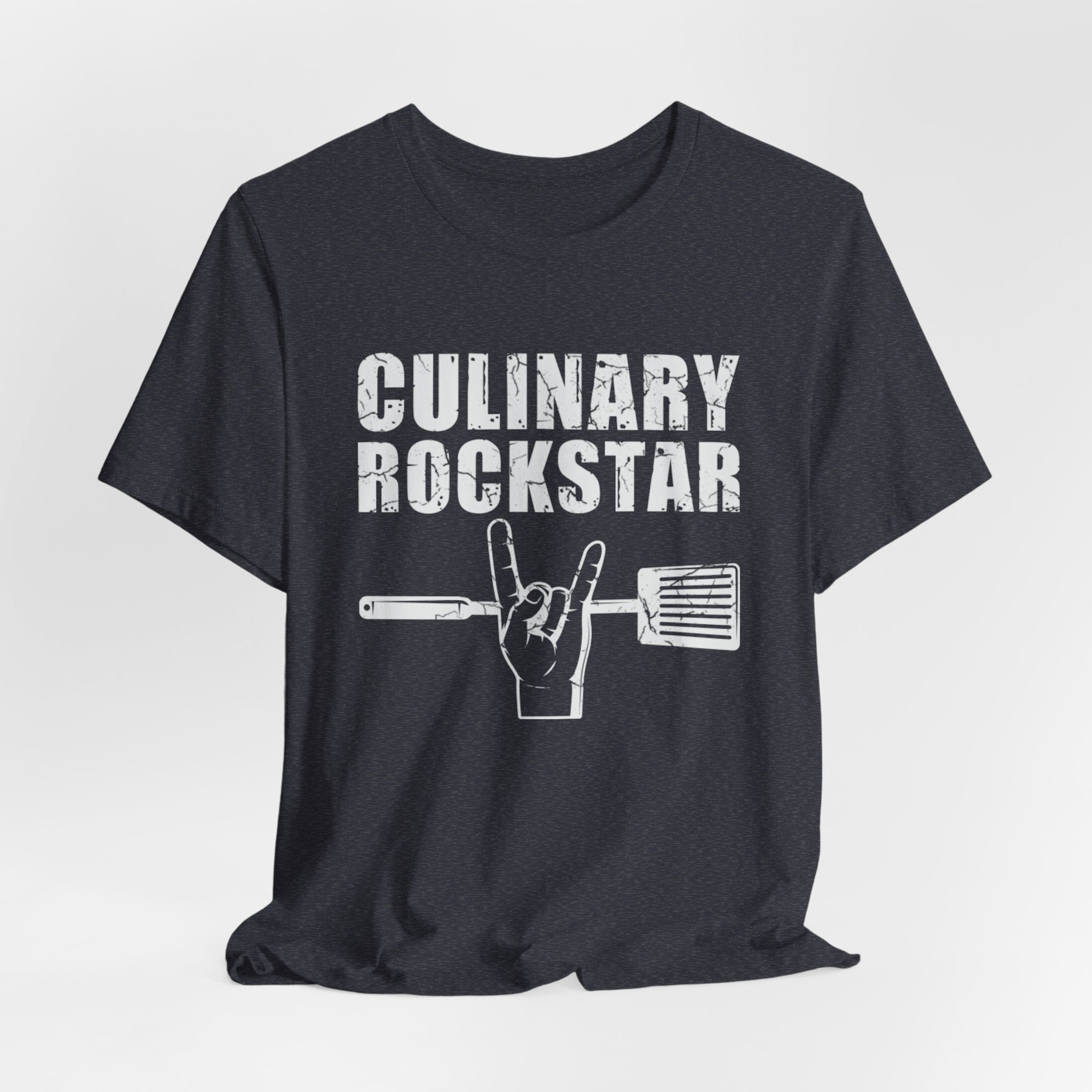 Culinary Rockstar T-Shirt – Funny Chef Shirt with Spatula Rock Hand Design