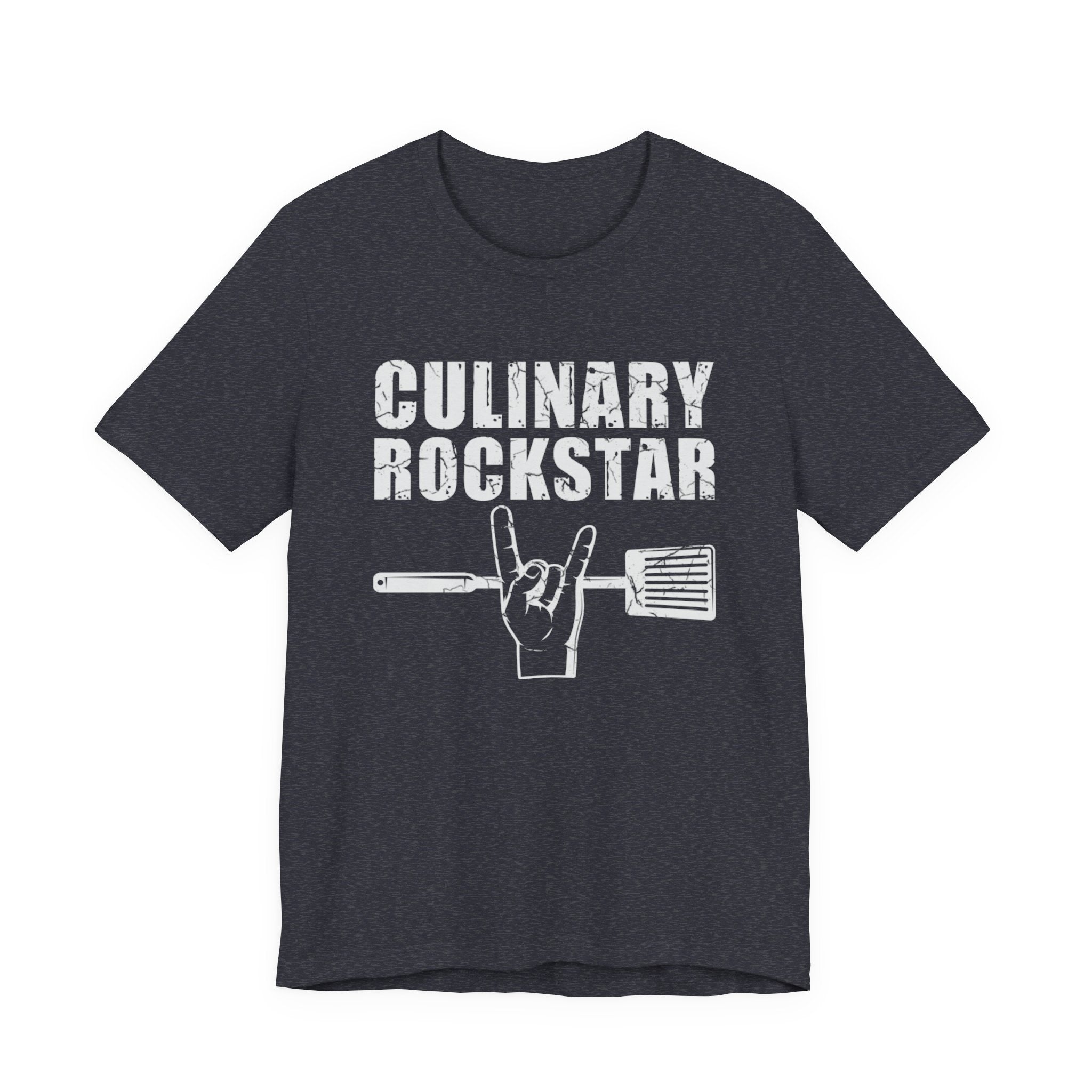 Culinary Rockstar T-Shirt – Funny Chef Shirt with Spatula Rock Hand Design