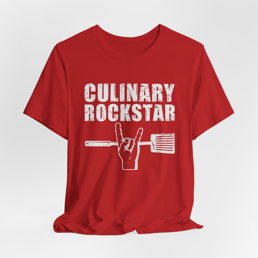Culinary Rockstar T-Shirt – Funny Chef Shirt with Spatula Rock Hand Design