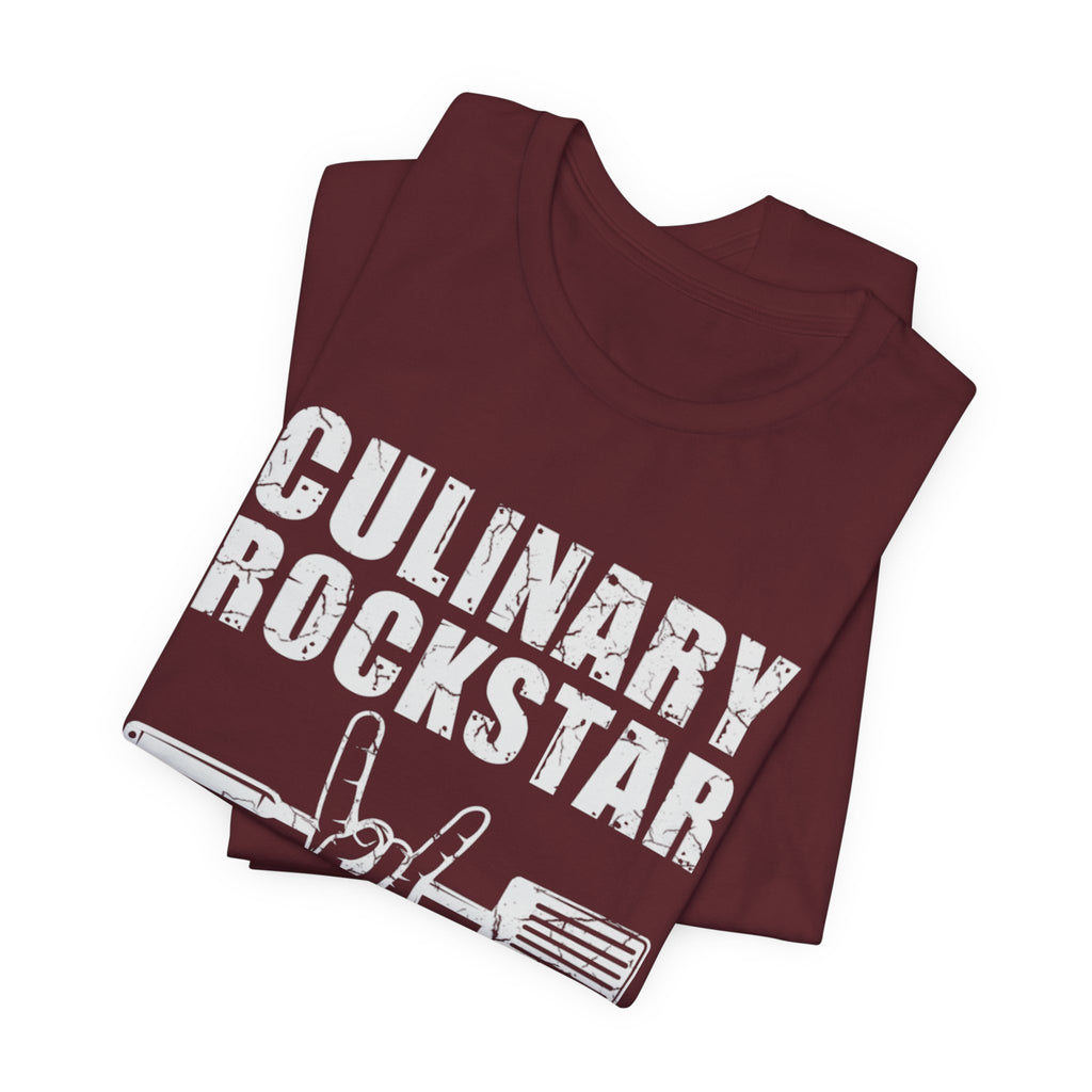 Culinary Rockstar T-Shirt – Funny Chef Shirt with Spatula Rock Hand Design