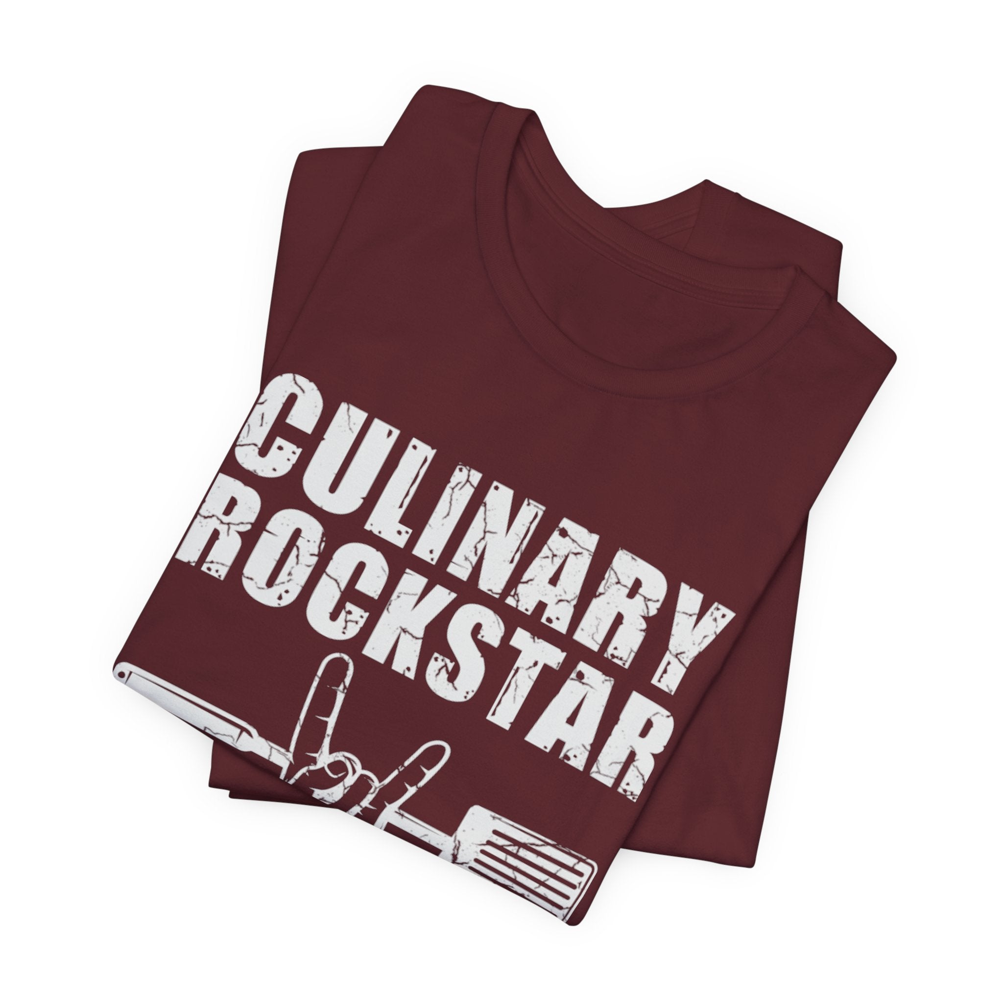 Culinary Rockstar T-Shirt – Funny Chef Shirt with Spatula Rock Hand Design