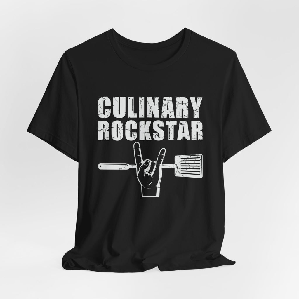 Culinary Rockstar T-Shirt – Funny Chef Shirt with Spatula Rock Hand Design