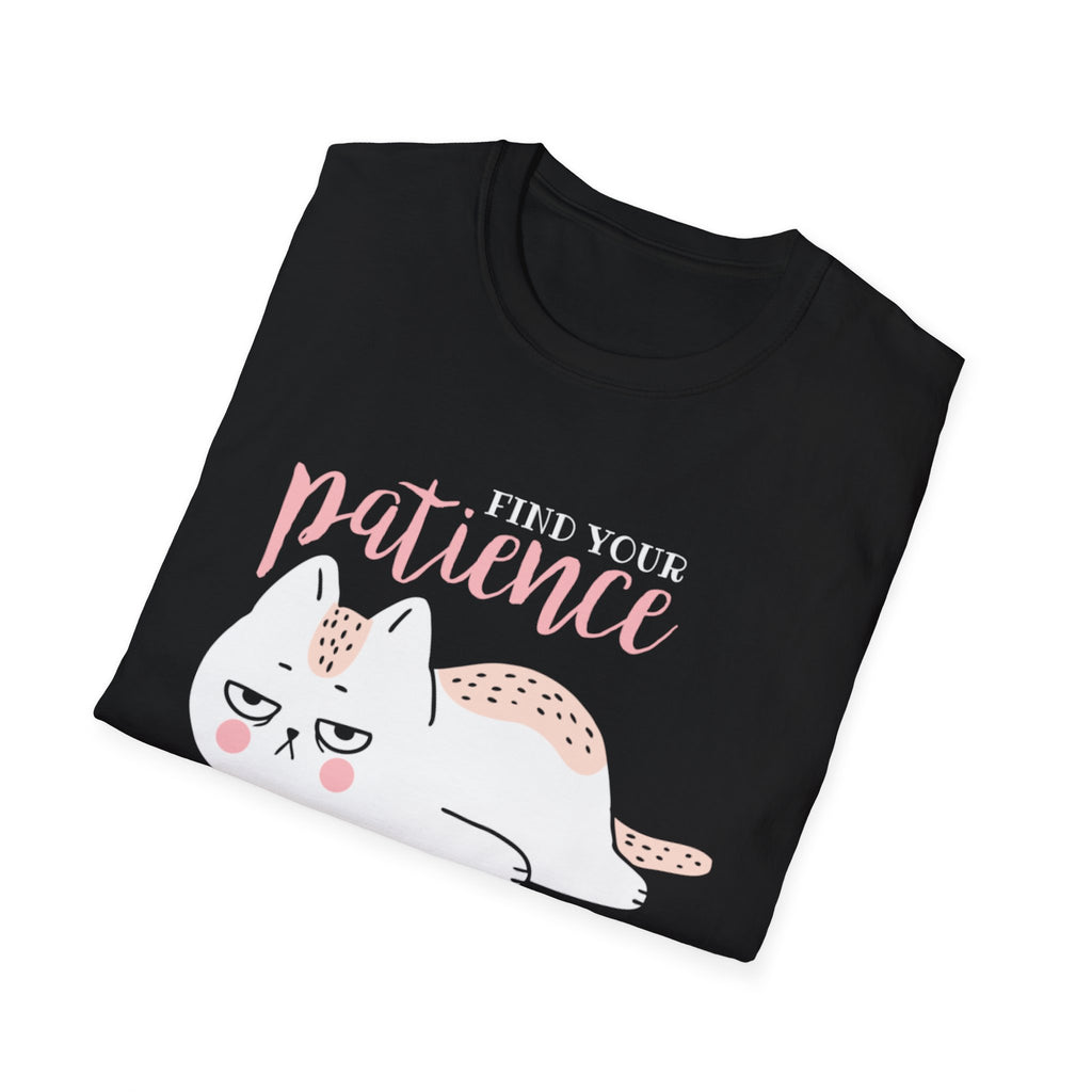 Funny Cat T-Shirt — “Find Your Patience Before I Lose Mine” Cute Grumpy Cat Tee