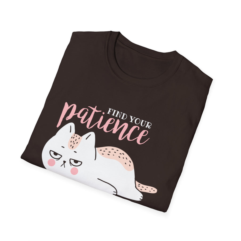 Funny Cat T-Shirt — “Find Your Patience Before I Lose Mine” Cute Grumpy Cat Tee