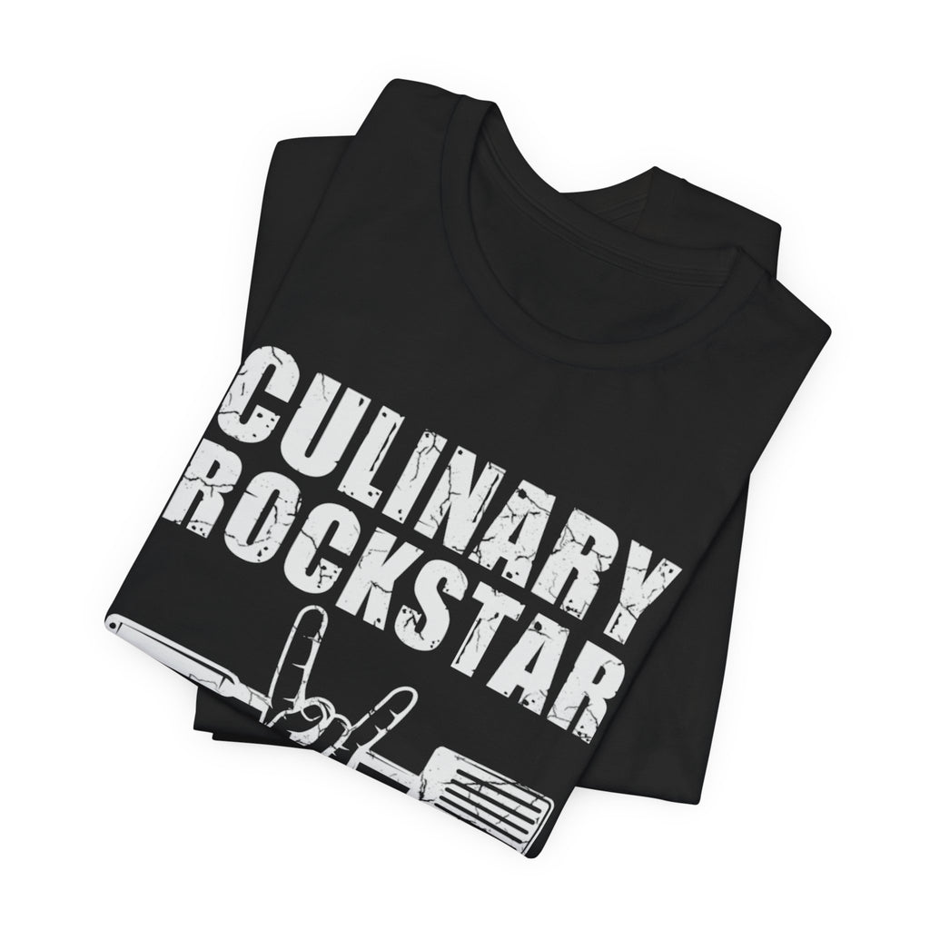 Culinary Rockstar T-Shirt – Funny Chef Shirt with Spatula Rock Hand Design