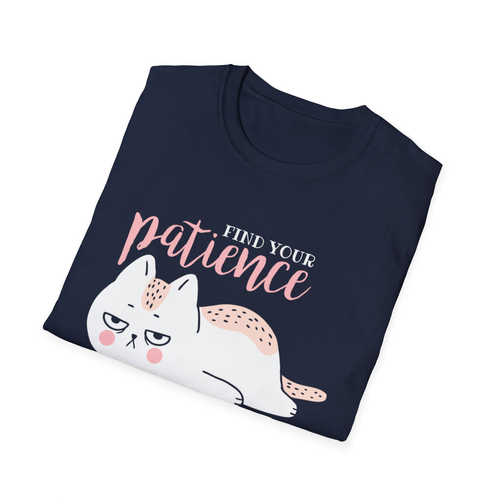 Funny Cat T-Shirt — “Find Your Patience Before I Lose Mine” Cute Grumpy Cat Tee