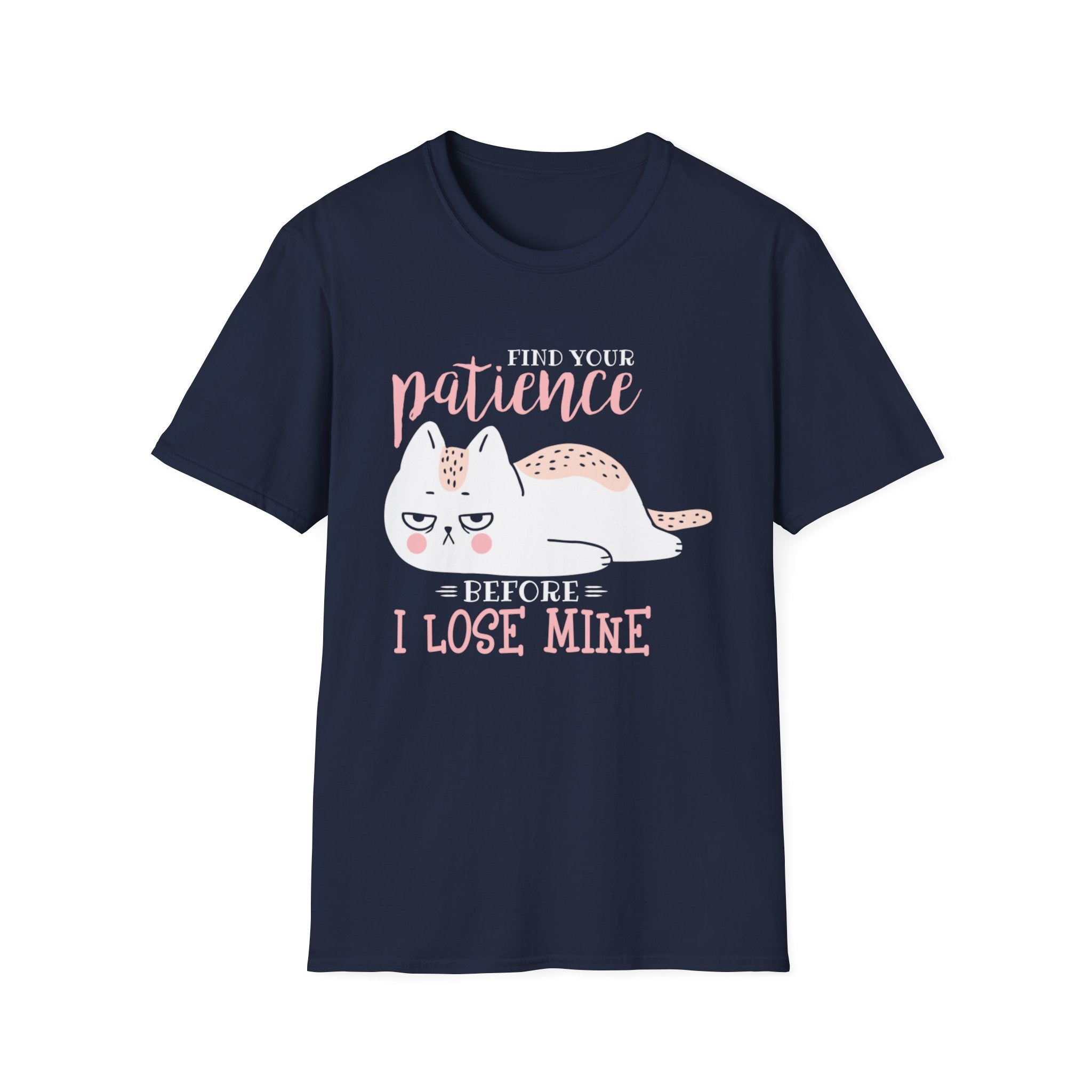 Funny Cat T-Shirt — “Find Your Patience Before I Lose Mine” Cute Grumpy Cat Tee
