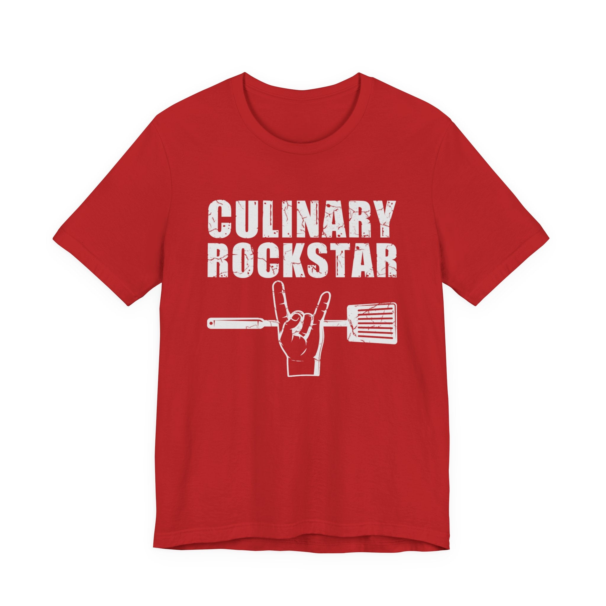 Culinary Rockstar T-Shirt – Funny Chef Shirt with Spatula Rock Hand Design