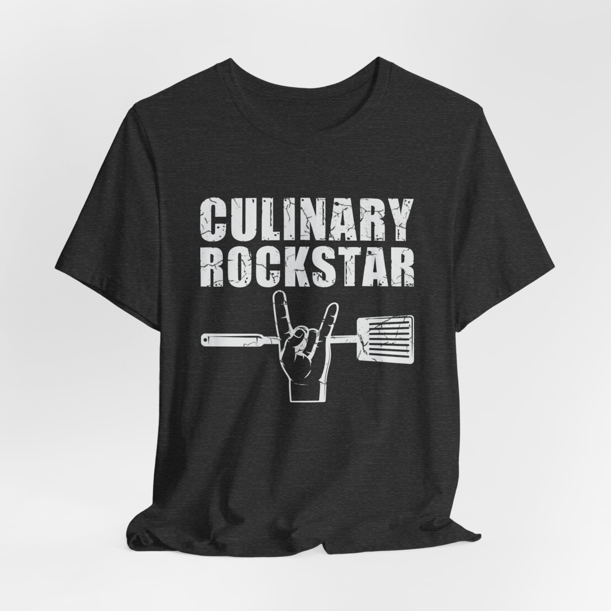 Culinary Rockstar T-Shirt – Funny Chef Shirt with Spatula Rock Hand Design