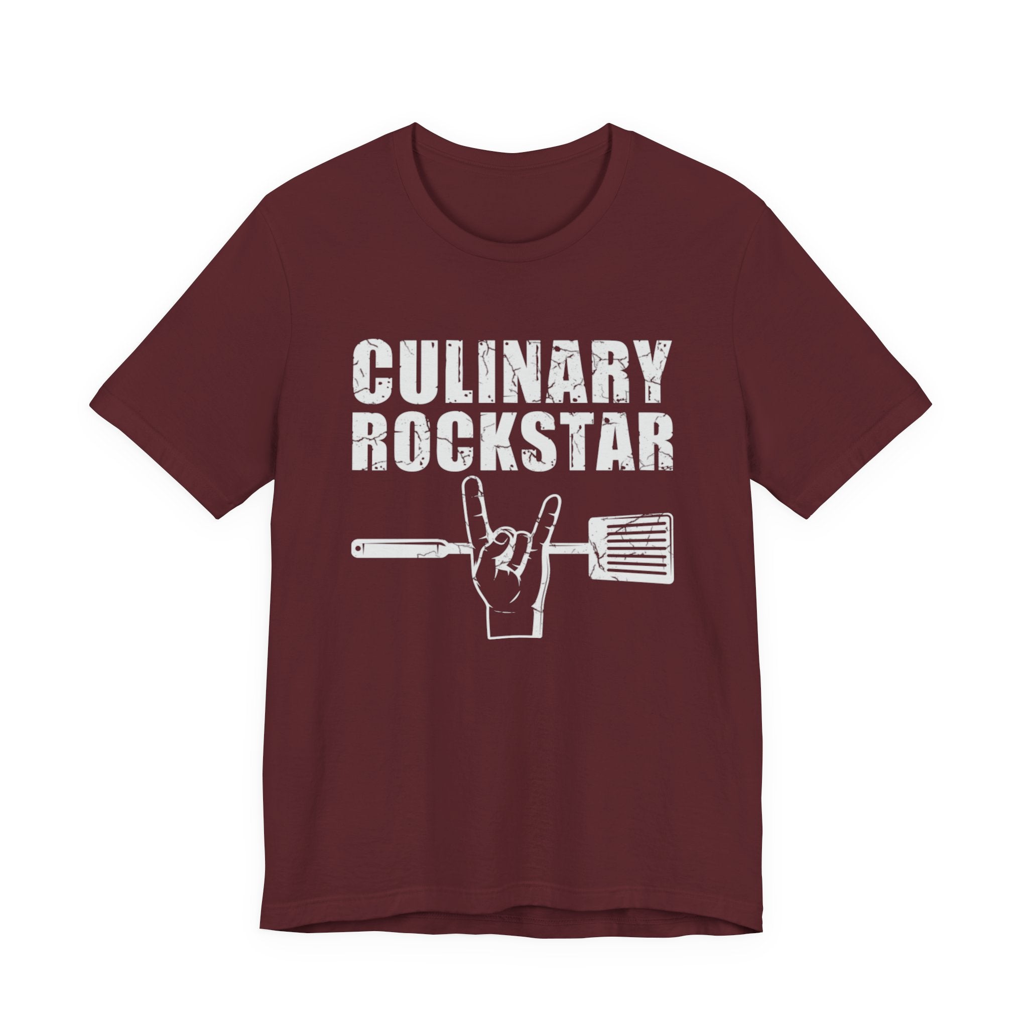 Culinary Rockstar T-Shirt – Funny Chef Shirt with Spatula Rock Hand Design